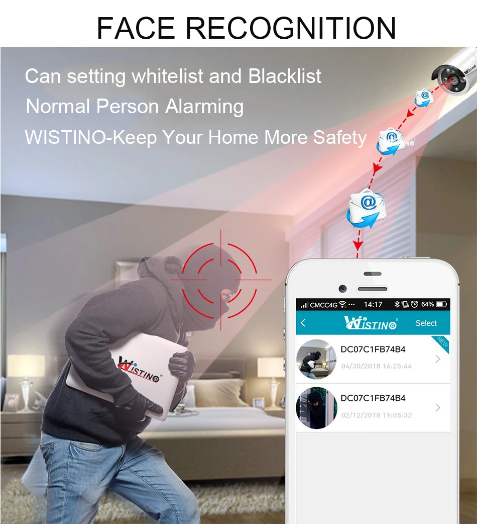 Wistino 6MP аудио Wi-Fi пуля водонепроницаемый Hd 8ch Cctv Dvr система безопасности Nvr комплект обнаружения движения домашние