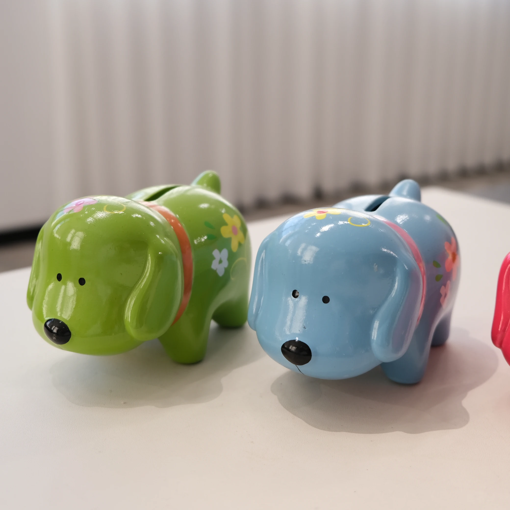 Wholesale children birthday gift piggy bank Cute ceramic dog piggy bank  custom money safe box  for kids
