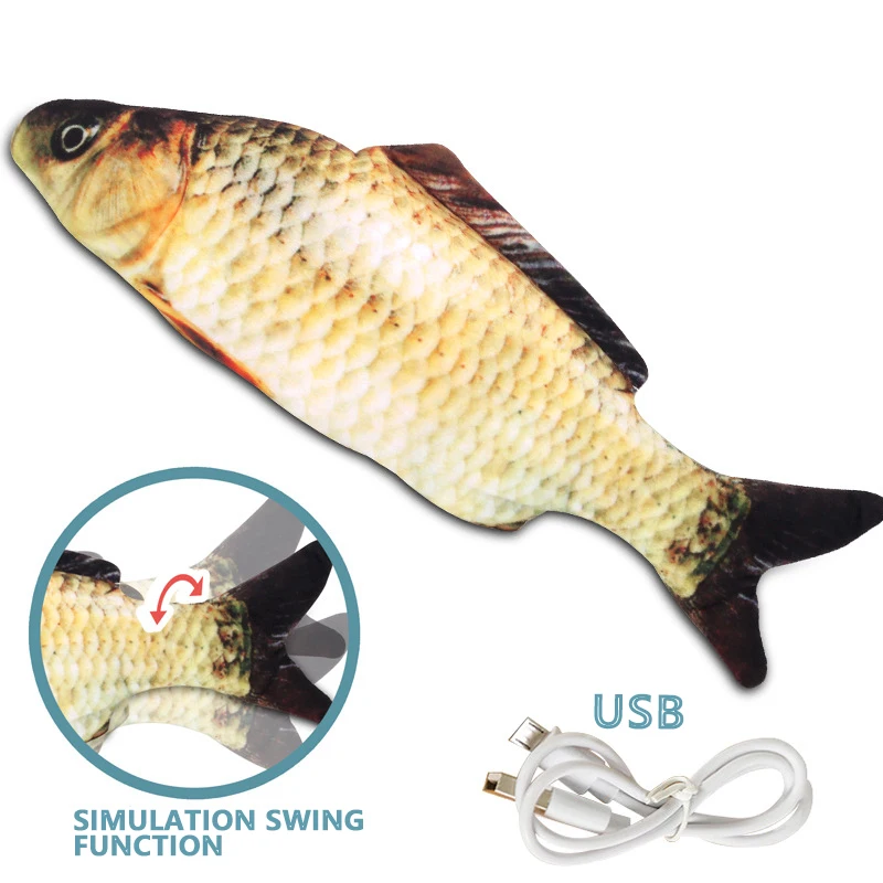 
Simulation Anti Bite Interactive Cat Toy Dancing Wagging Electric Fish Cat Toy 