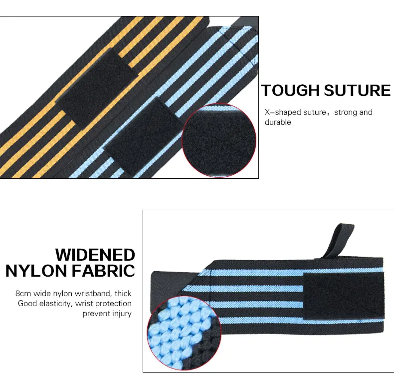 Custom Various Styles Professional Grade Neoprene Elastic Sport Weight Lifting Powerlifting Wrist Support wraps