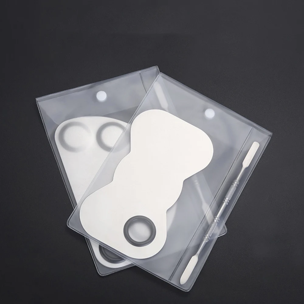 Новинка 2020, косметика разных форм, палитра из нержавеющей стали для смешивания макияжа с лопаткой и отверстиями, частная этикетка