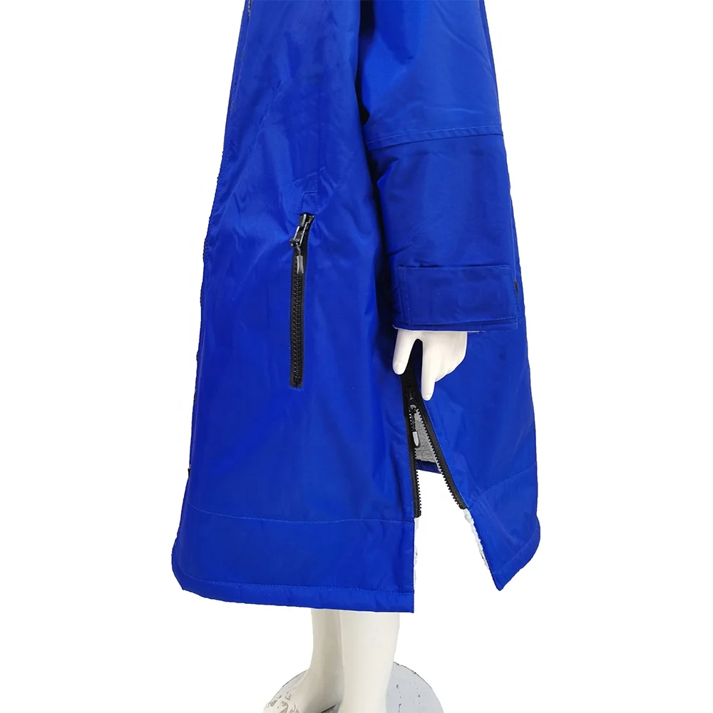 Custom logo waterproof arctic parka long sleeve beach poncho changing microfiber coat robe for children