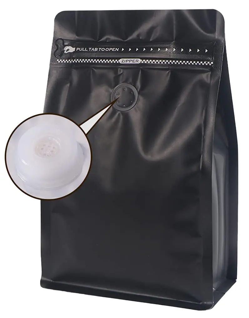 Reusable Heat Sealable Side Zipper Pouches flat bottom coffee packaging bags with valve