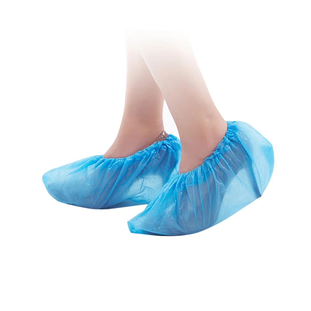 Одноразовый водонепроницаемый пластиковый синий чехол для обуви CPE