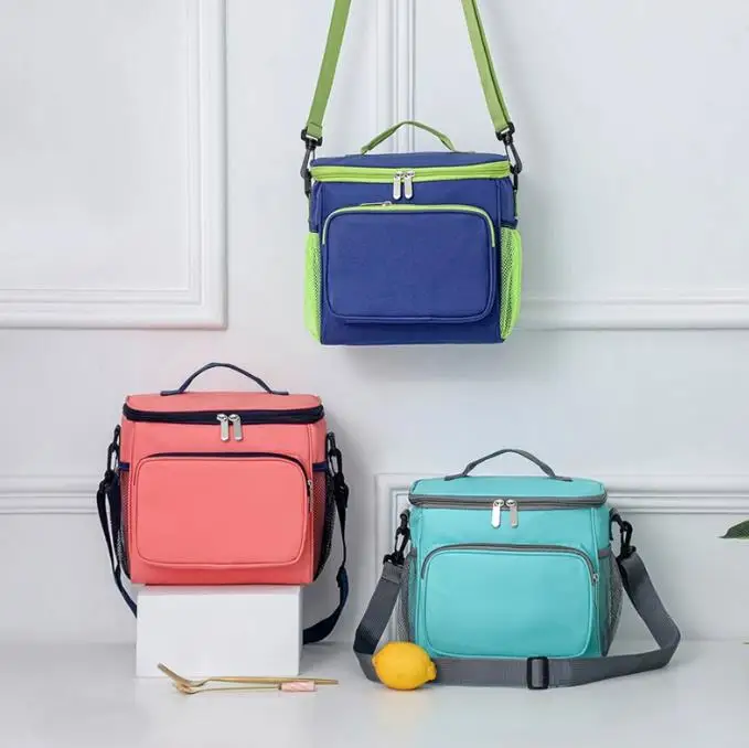 Large-Capacity Portable One-Shoulder Oxford Cooler Bag Thickened Thermal Student Lunch Bag for Outdoor Picnic