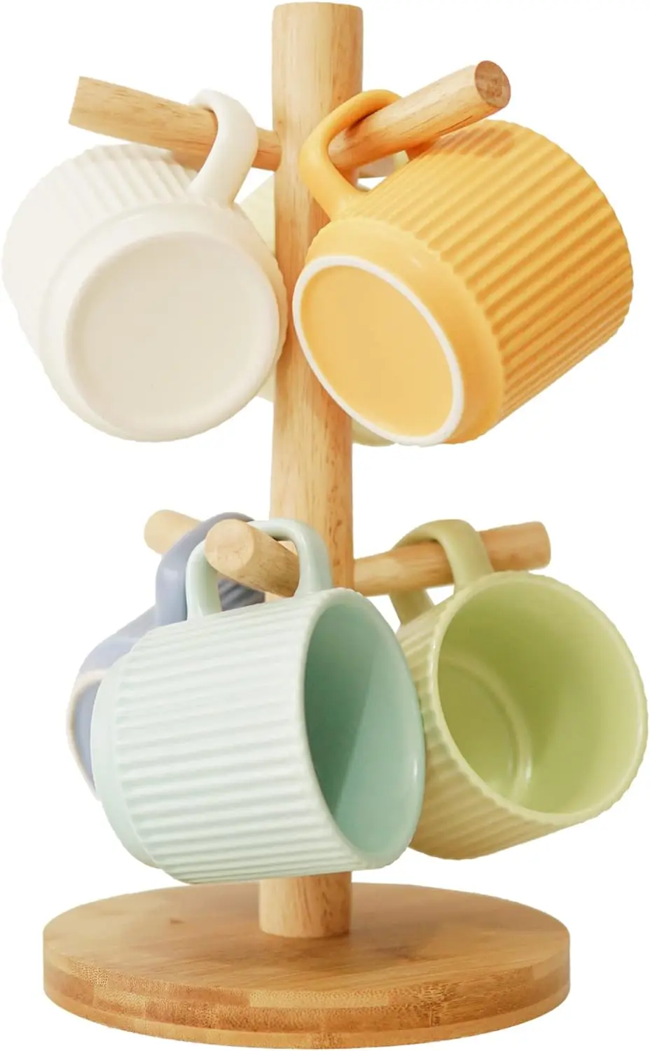 Coffee Mug Tree with Hooks Mug holder Stand Wood Coffee Cup Holder Countertop Mug Stand Kitchen Organizer