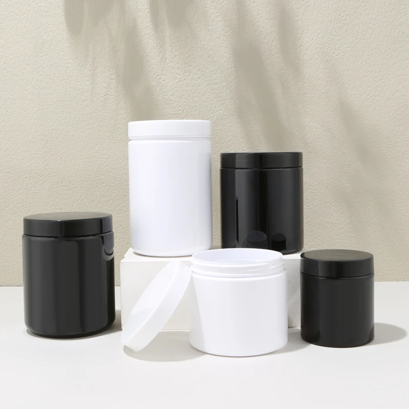 Large -capacity Hot Sale White Black 250g 500g Scrub Body Cream Jar Multi-color Plastic Cosmetic Jars Body Milk Matte