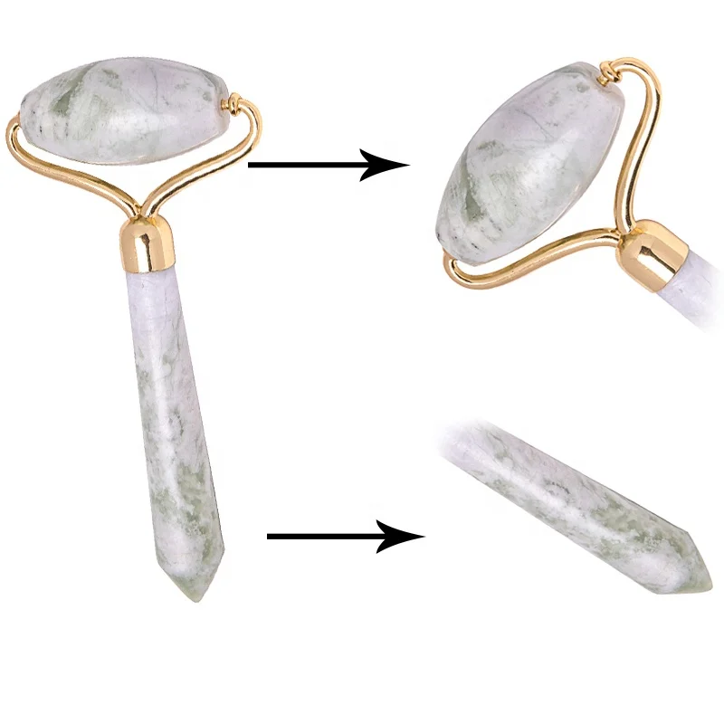  Natural Authentic Noiseless Jade Stone Roller Healthy Face Massage and