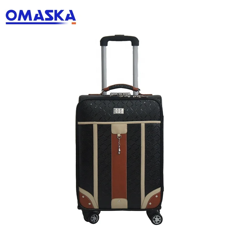 China Manufacturer High quality PU leather 4 Wheels Trolley Luggage bag Sets