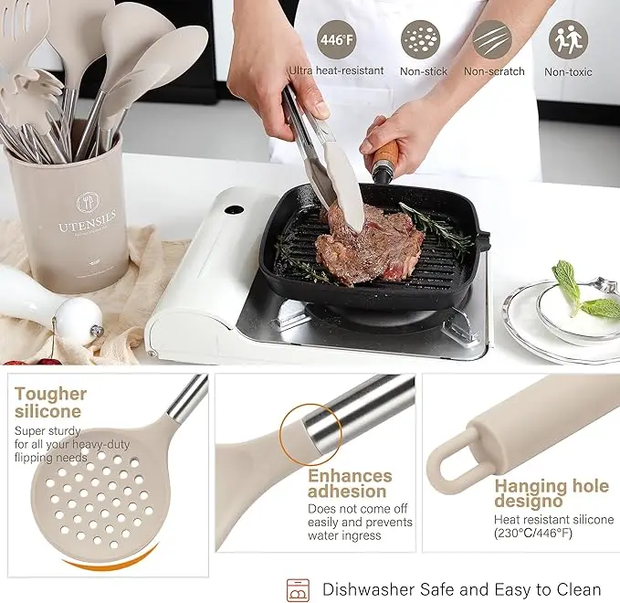 28pcs/Set Kitchen Gadgets Tools Kitchenware Non Stick Heat Resistant Kitchen Utensils Set Silicone Cooking Utensils