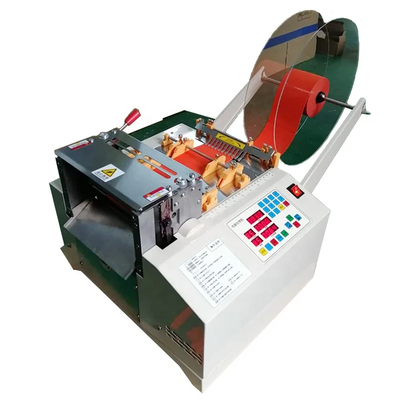 Automatic brand new computer  hot and cold ribbon tape cutting machine from Guangzhou webbing and satin zipper cutting machine
