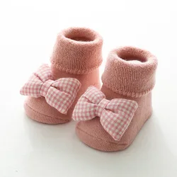 Autumn and winter Terry thickened baby socks stereoscopic doll cartoon glue non slip baby floor socks newborn