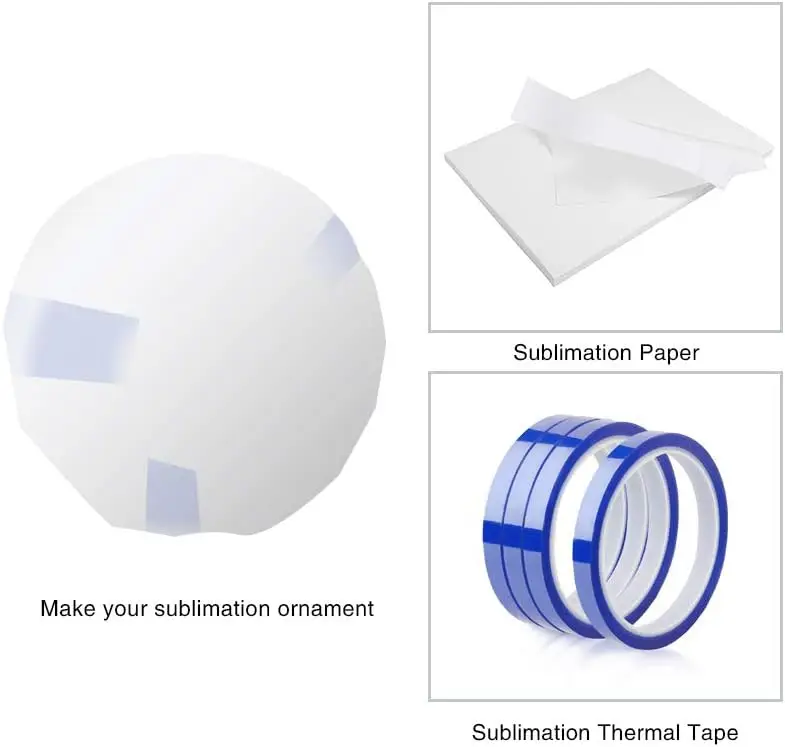 Sublimation Ceramic Ornament White 2.8 Inch Round Blank Ornament For Christmas Home Decor