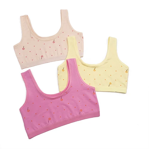 2022 New High Quality Girls Underwear Bra Cute Fashion Design Underwear For Kids Girls Cotton Bra Wholesale