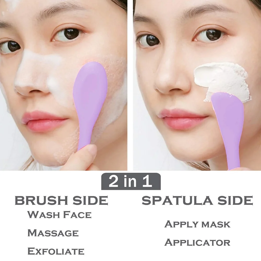 Custom Pink Gray Finger Cover Mini Massage Makeup Mask Exfoliating Cleanser Cleansing Face Wash Silicone Face Cleaning Brush