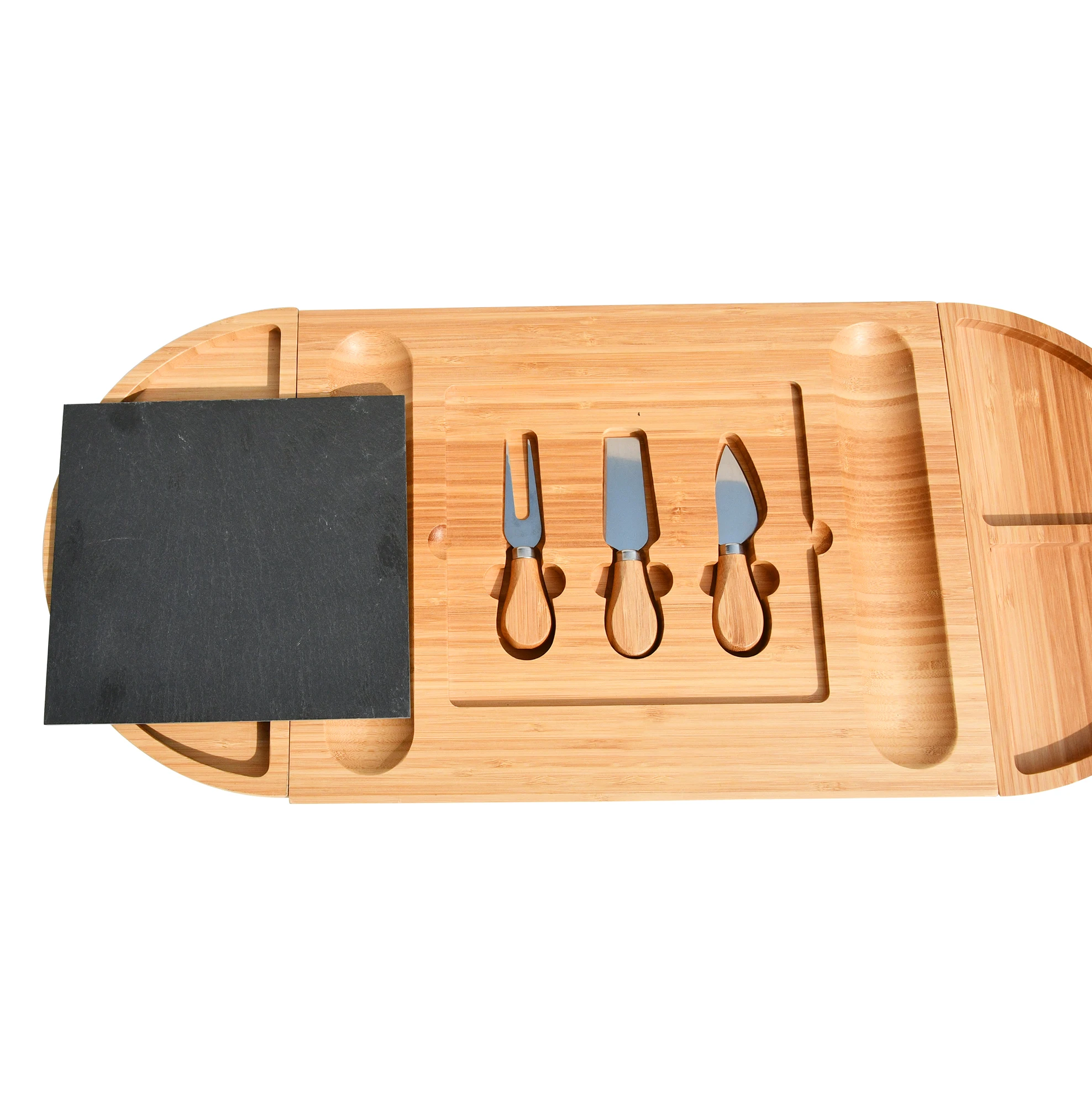 Bamboo Cheese Board Set Charcuterie Boards With Merge Or Split Fruit Bowl Meat And Cheese Tray Wood Serving Board