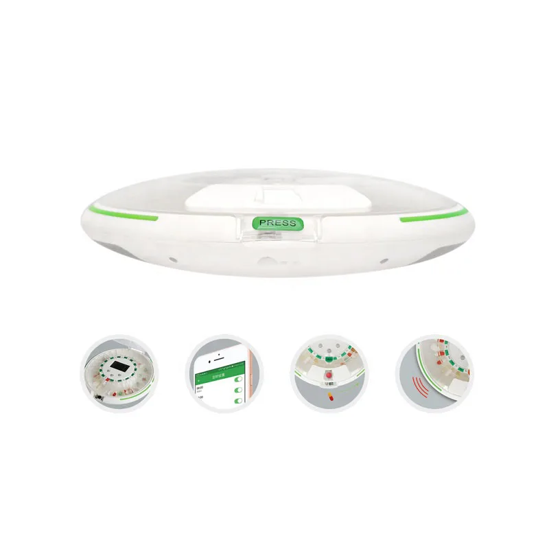 Стандартный отдельный диспенсер для таблеток с сигнализацией для пожилых людей, 28-дневный цилиндрический диспенсер для таблеток