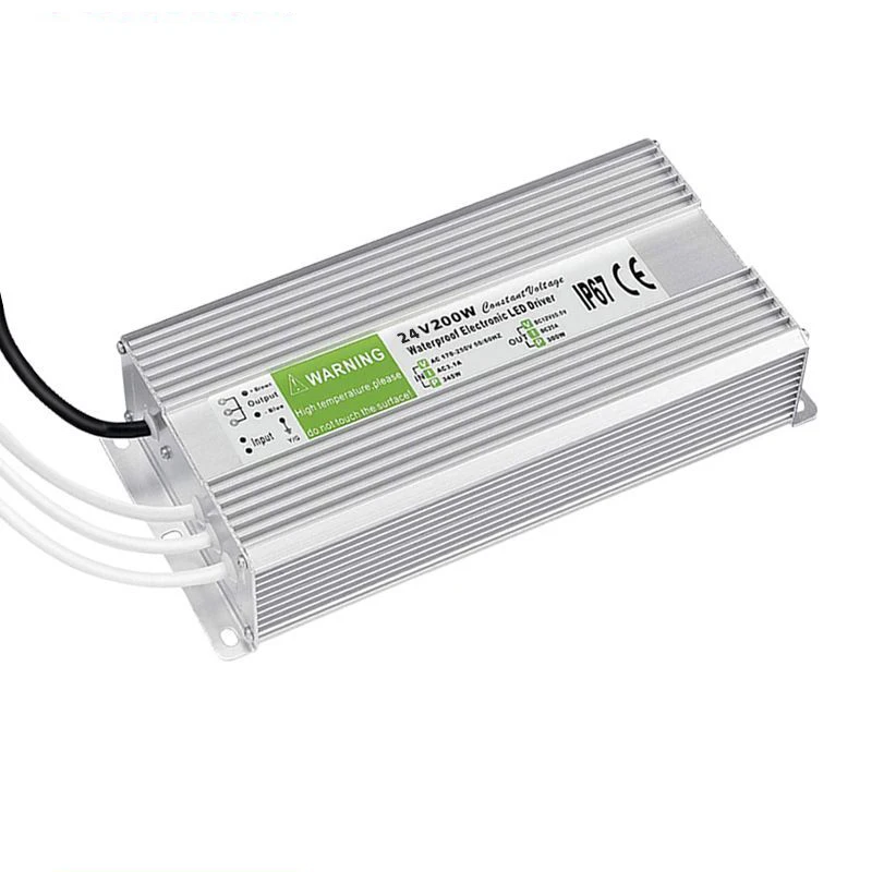CE ROHS IP67 waterproof electronic led driver 200w 24v 8.3a  waterproof led driver 200w ip67 with 2 years warranty
