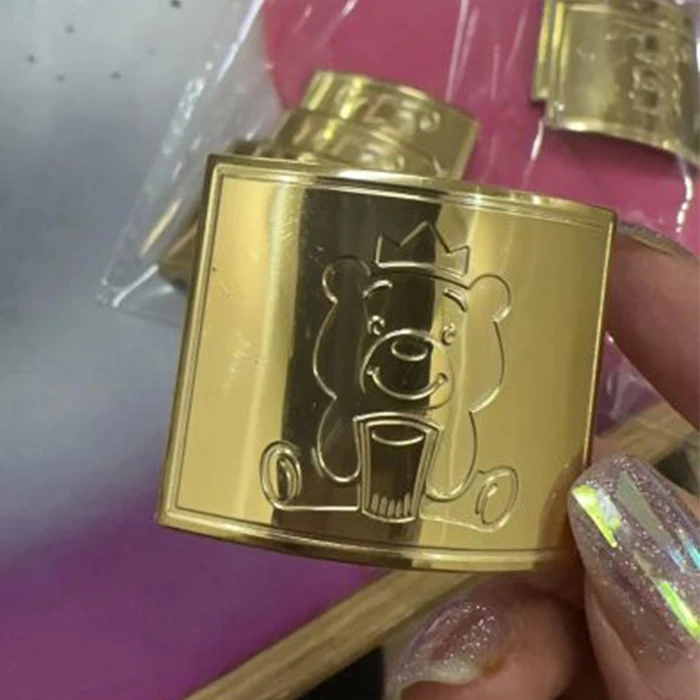 Custom Metal Aluminum Curved Wine Perfume Ceramic Cup Bottle Label Sticker