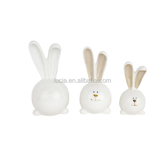  Cute new latest hot sale White rabbit ceramic flower pot for succulent