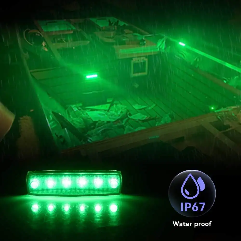 Boat Navigation Lights Marine Led Strip Lights Bow and Stern Kayak Light DC 12V 24V Red Green for Boat
