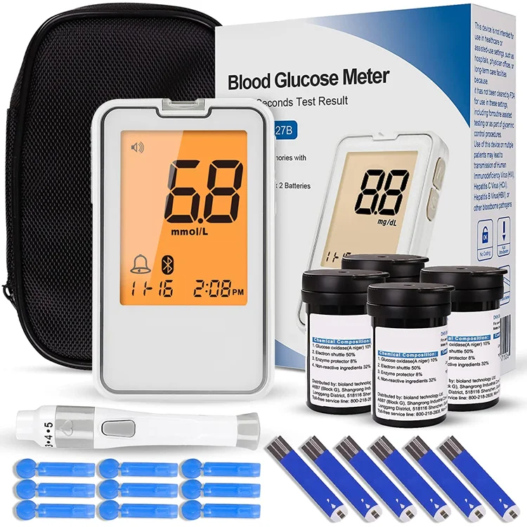 Bluetooth Health Equipment Diabetes Testing Machine Blood Sugar Monitor Glucose Meters With Diabetic Test Strips