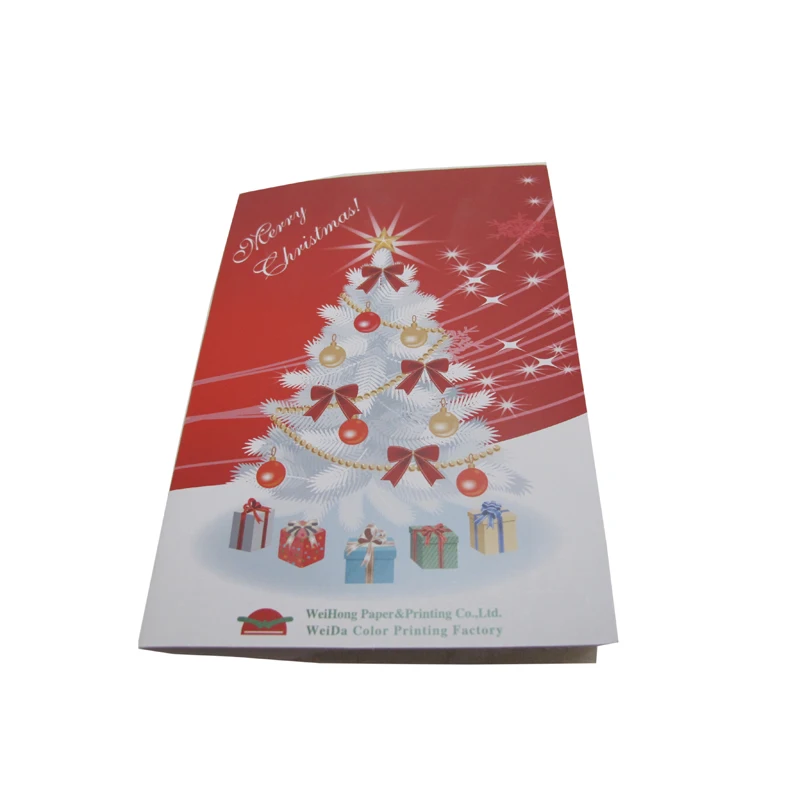 Custom Printed Luxury Christmas Card Xmas Tree Greeting Card Thank You Card Free Design