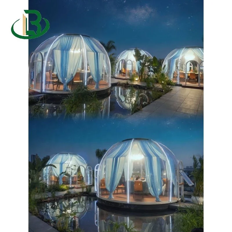 Transparent luxury outdoor bubble room foldable Prefabricated star room outdoor polycarbonate sheet room with skylights