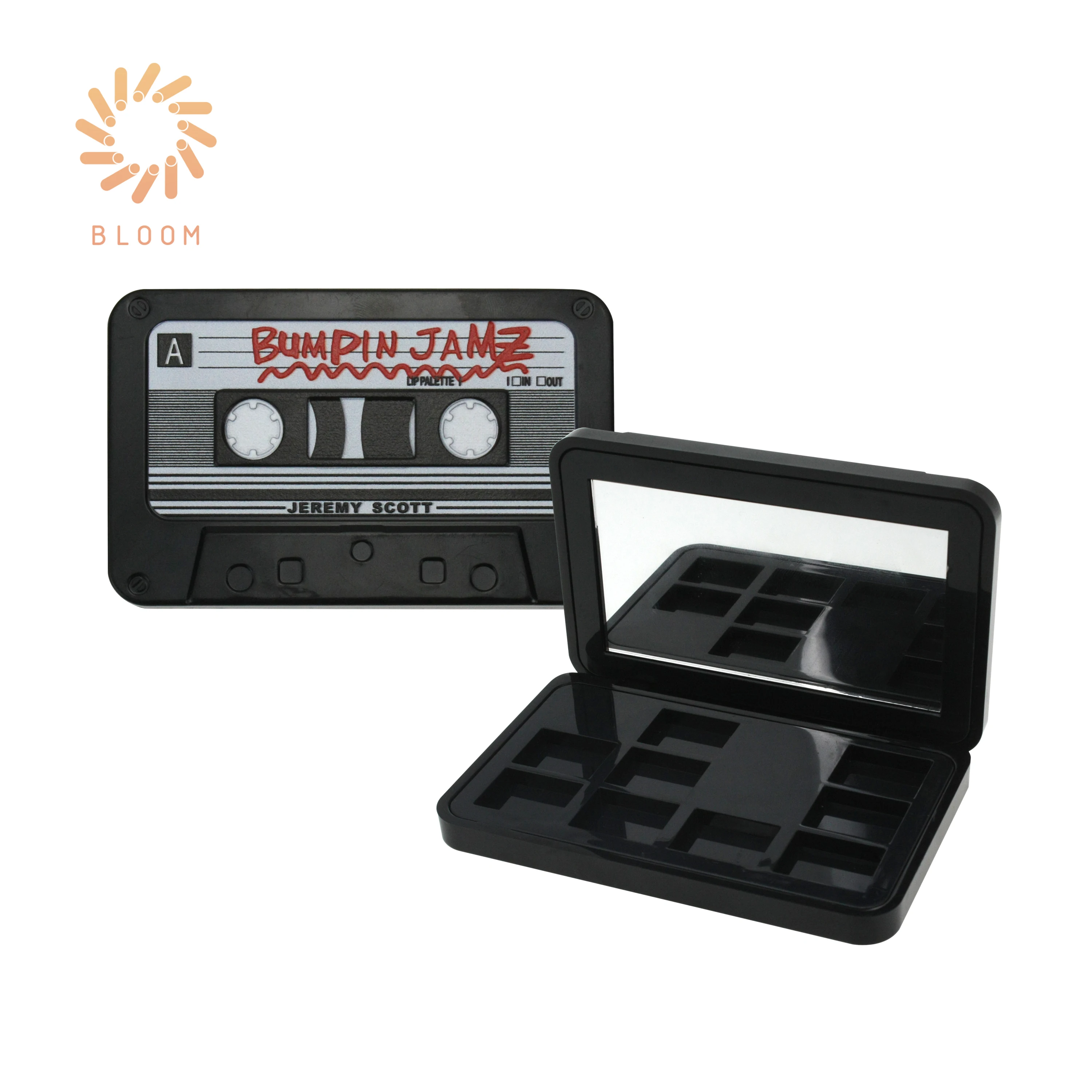 
OEM Unique Tape Shape 9 Colour Magnet Lip Palette Plastic Eyeshadow Container with Mirror 