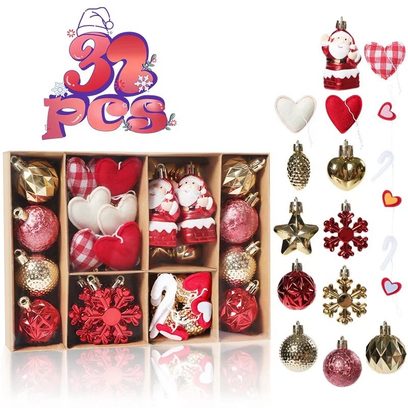 2024 Family Indoor Plastic Hanging Xmas Tree Decoration Bauble Shatter Proof Christmas Ball Ornament