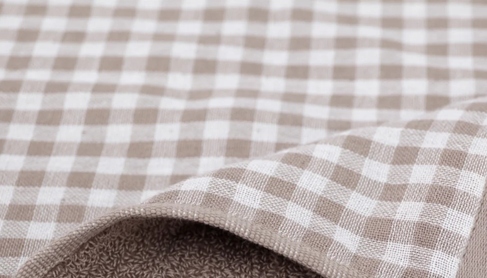 70x135cm Hemp Cotton Blending Checked Bath Towel