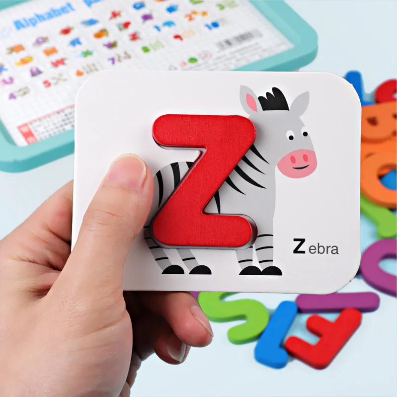 
2019 New design english alphabet wooden puzzle board for kids 