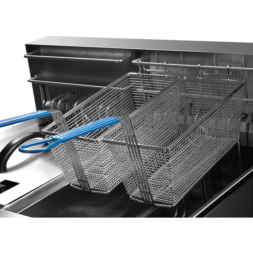 2*18L Gas Double Deep Fryer Machine Commercial Freestanding Gas 2 Tank Fryer With Cabinet Commercial Fryer