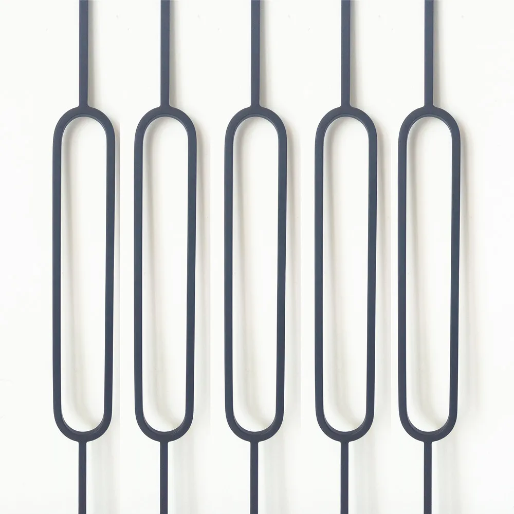 Powder Coated Black Hollow Pipe Ornamental Iron Oval Baluster for Stairs