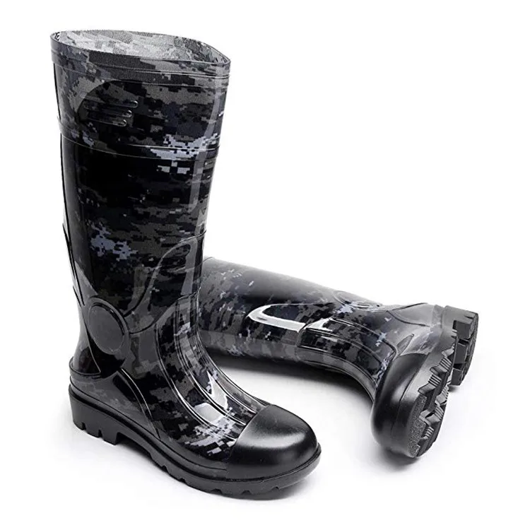 
Men Knee High Good Quality Comfortable Rubber Camo Rain Boots 