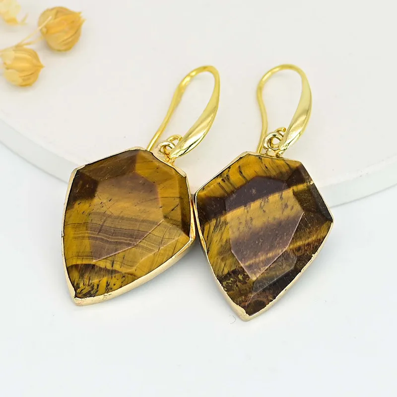 Natural Solar Quartz & Sugar Druzy Stone Earrings Gemstone Handmade Women Fashion Jewelry Earrings