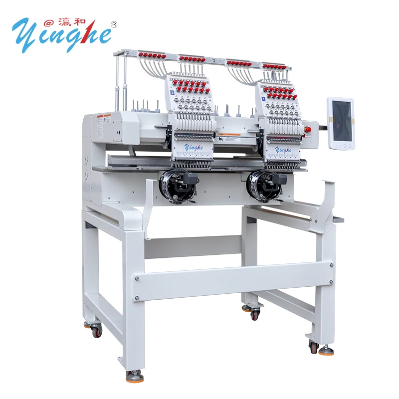 Yinghe Wholesale Digital  Machine Cap/T-Shirt/Flat 2 Heads 12 Needles Embroidery machine