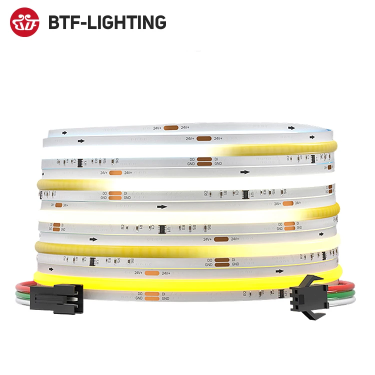 2700k-6000k Dual White DIM DC24V 576leds/m Addressable Pixel Fob Tunable Cob CCT Strip Light