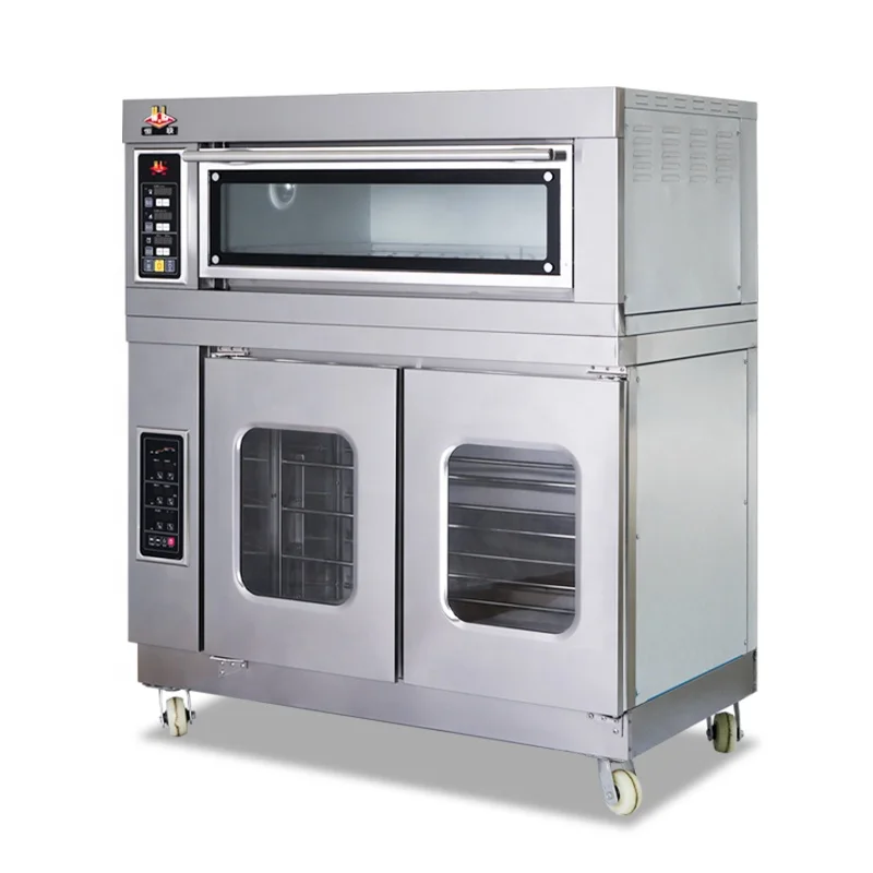 Commercial Industrial Touch Screen Digital Panel Bread Baking One Deck Two Tray Electric Oven With Steam