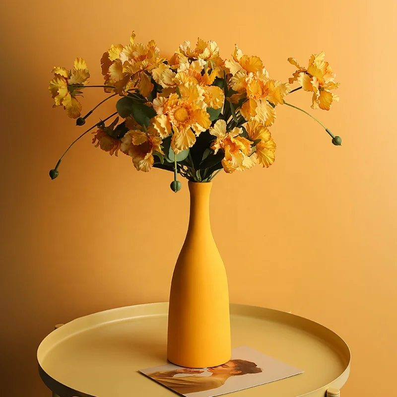 Home Hotel Ornament Minimalist Light Luxury Flower Vase Ceramic Tabletop Decorative Vases Nordic Morandi Ceramic Vase