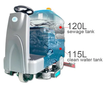 Fully automatic driving type scrubbing and drying machine ride-on floor scrubber