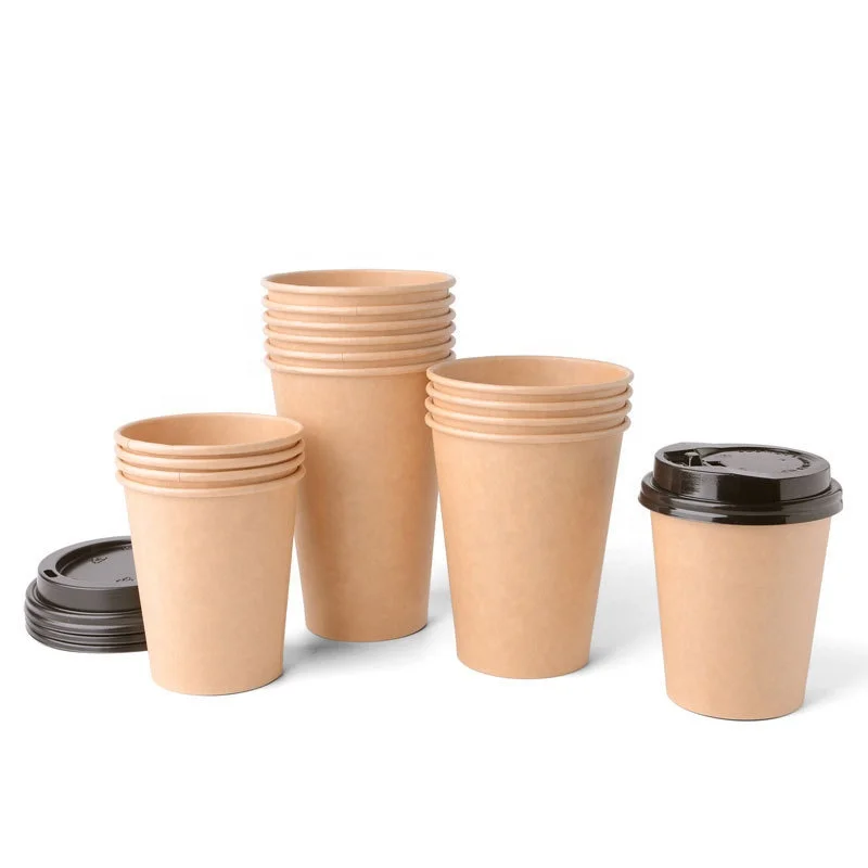Disposable clean brown paper price china coffee cups 8OZ 9OZ 14OZ 16OZ 500ml paper tea cups