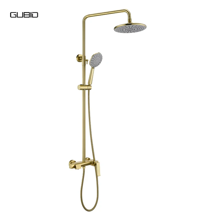 Matte Black Wall Mounted Bathroom Shower Set Granite Shower Head System Mixer Luxury Brass Rainfall Faucet