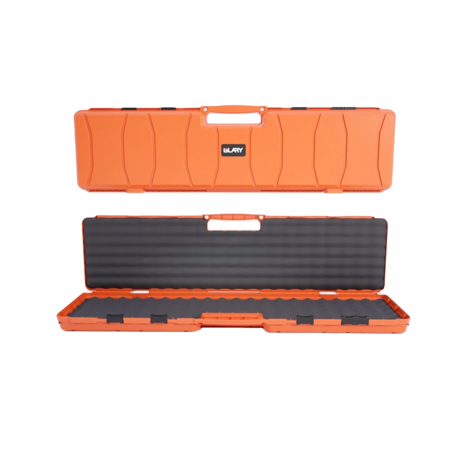 GLARY plastic long gun case storage box with foam hard shell gun box carrying case dustproof lockable gun box travel case