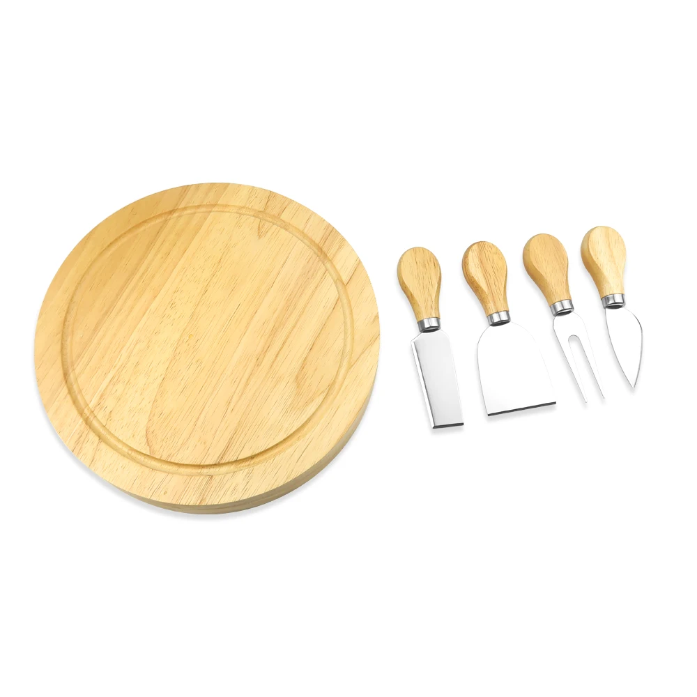 Wooden Kitchen Cheese and Knife Set Cutting Board Wholesale Extra Bamboo Cheese Tools Chesse Knife