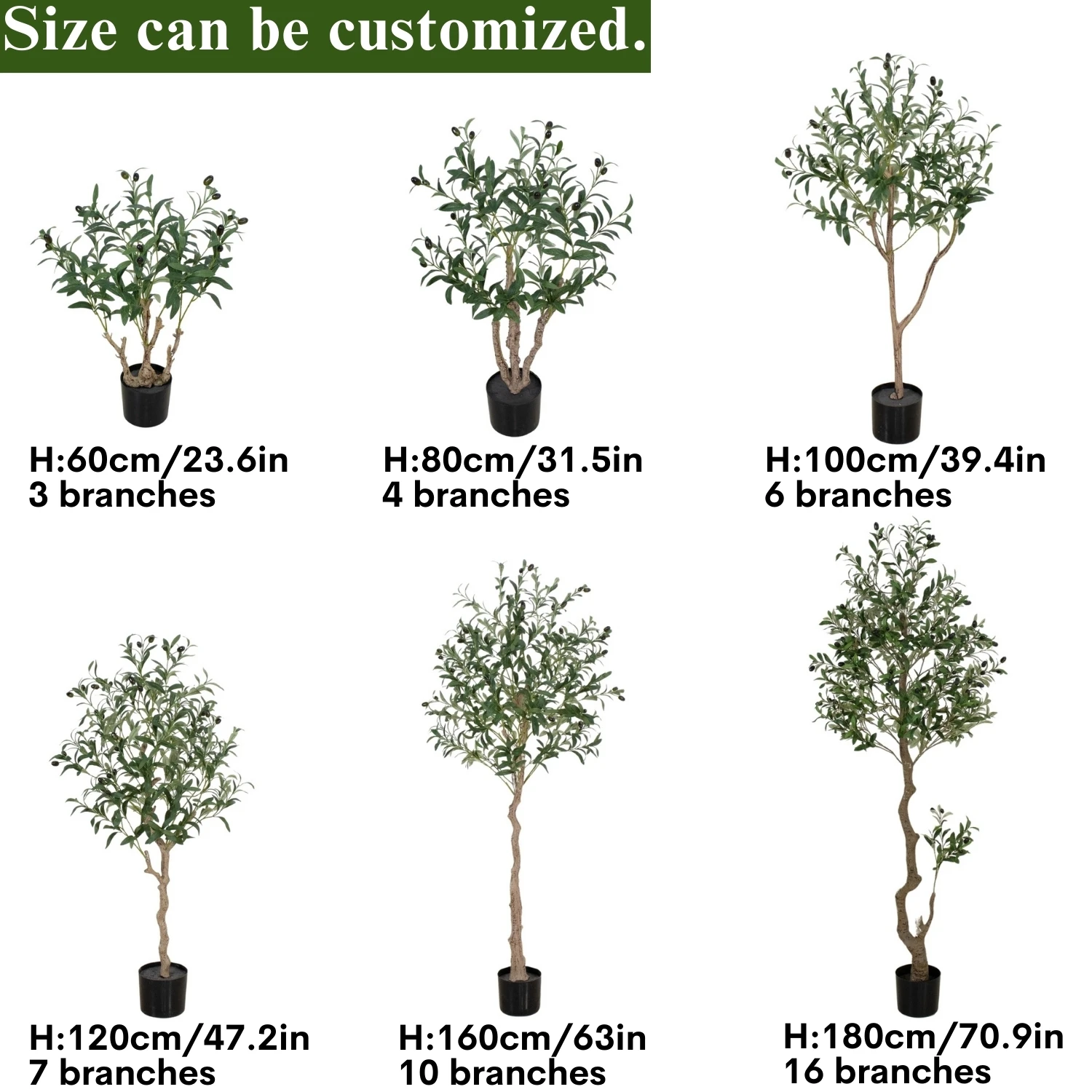 137GL Faux Pot Unique Leaf High-quality Olive Tree Artificial Plant 60-180cm Indoor Home Decor  Artificial Olive Tree