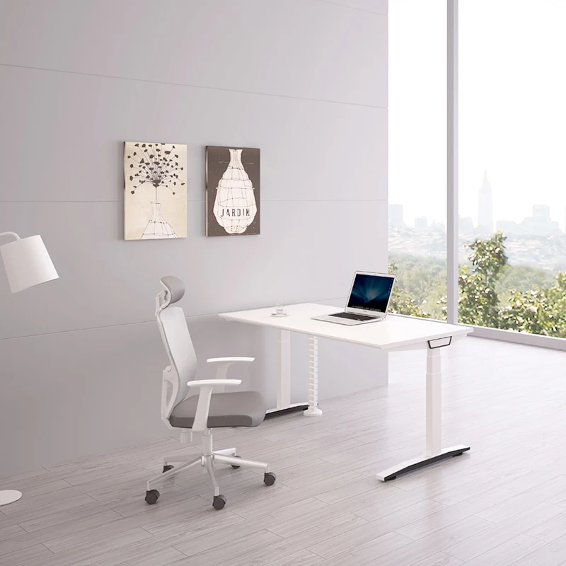 Meetco Office Modern Adjustable Height Desk Frame Sit To Stand Office Furniture Table Electric Lift Computer Desk