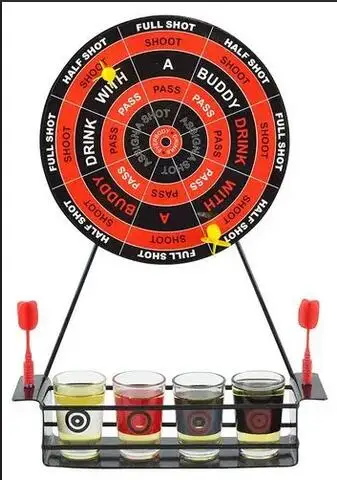 Party Entertainment Bar Drinking Game Board Darts Set ping-pong ball Glass Shot Bullseye Target Set