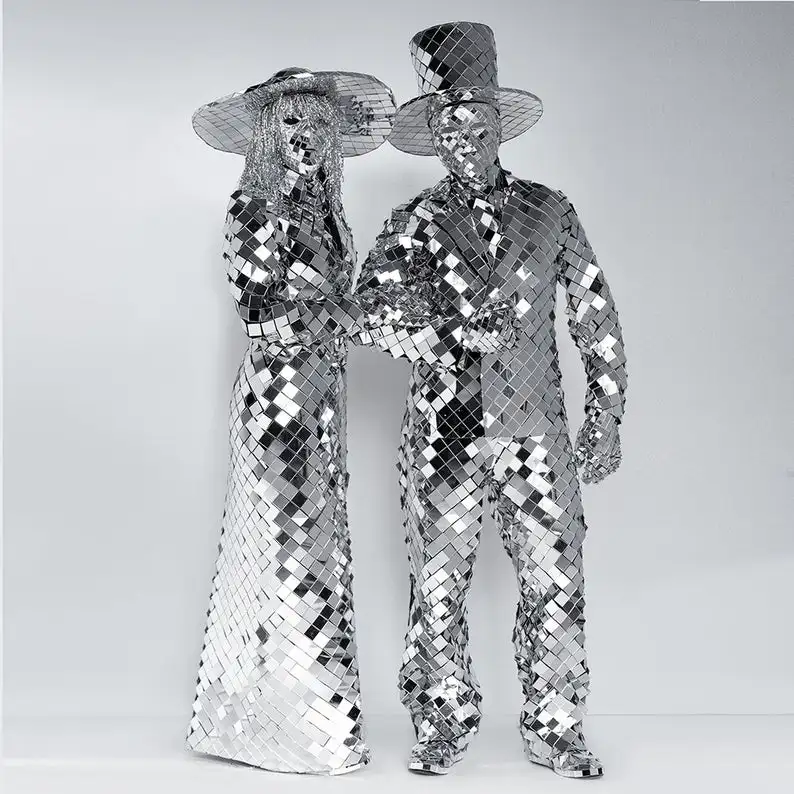 heavy metal mirror costume for nightclub/ adult mole costume mirror/ mirror costume props for bar