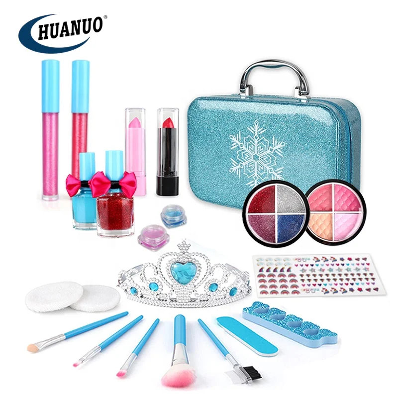 Girls pretend play cosmetic other toy princess gift set make up fashion kids makeup for kids real